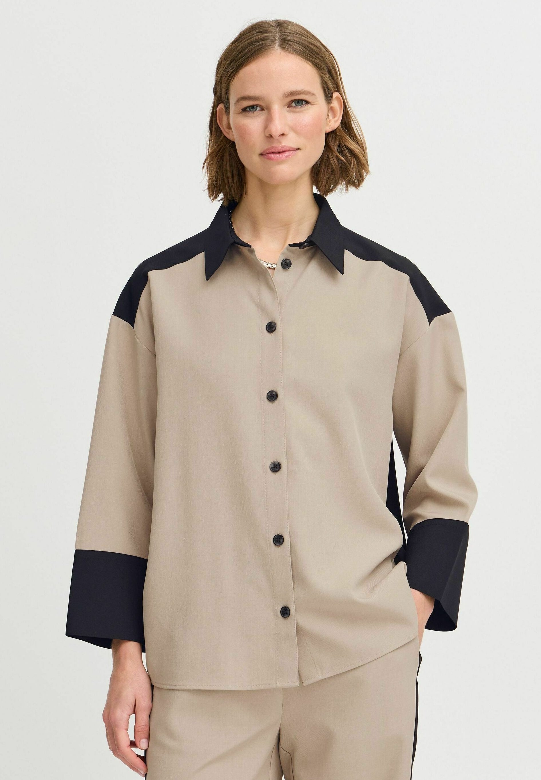 b.young BYIDDE - Bluse med knapper - humus mix