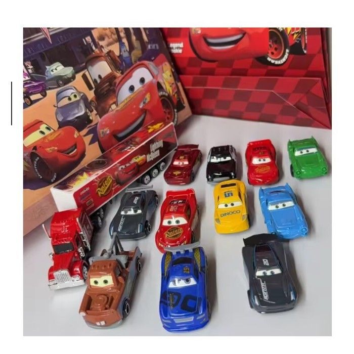 Coffret 12 Voitures Film Cars Métal Moulé  Véhicules Miniatures Flash Mcqueen Jouet Enfant Collection