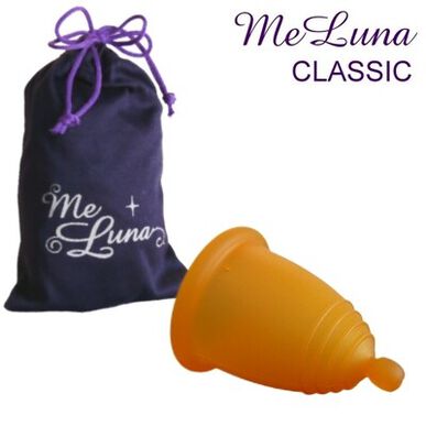 Me Luna Menstruasjonskopp Oransje Stilk M 1 enhet 1 enhet