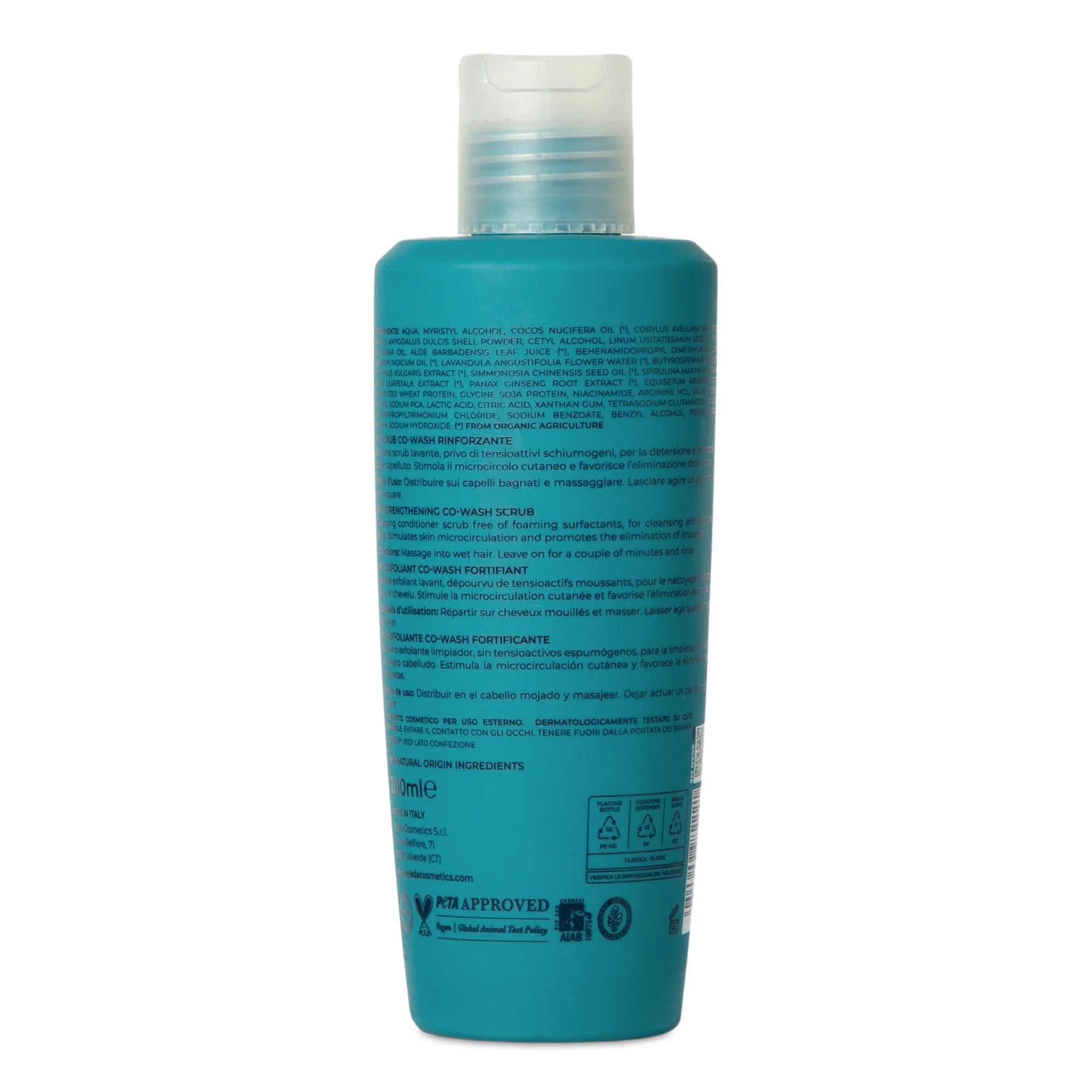 Spirulina Scrub Co-Wash Rinforzante - Scrub Capelli, Shampoo Delicato, Trattamento Cuoio Capelluto