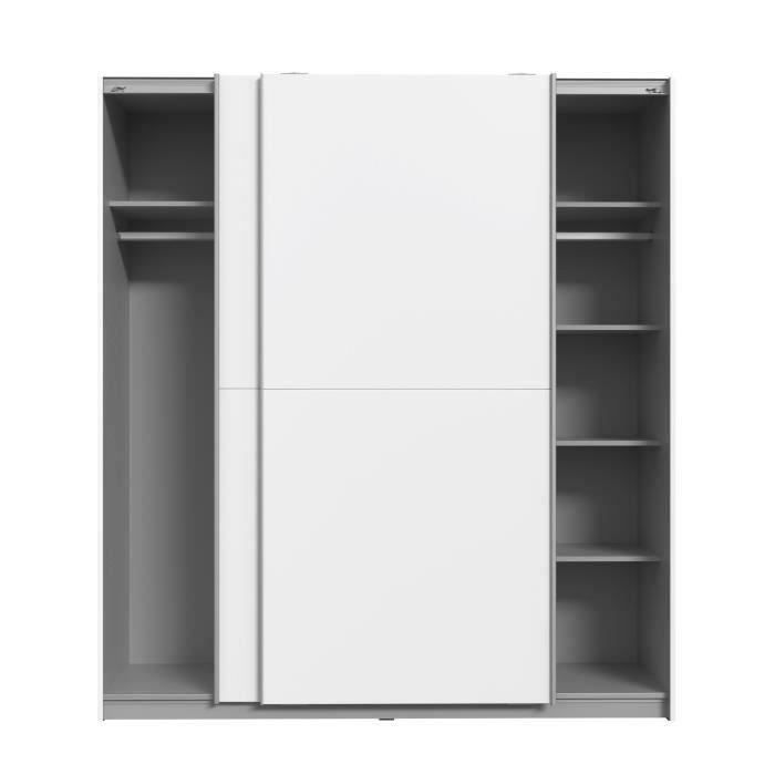 Wardrobe with 2 sliding doors - Particleboard - White - W 170.3 x D 61.2 x H 190.5 cm - ULOS