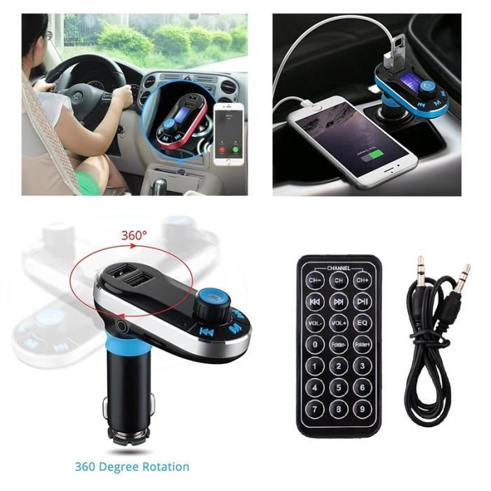 KARYLAX Bluetooth Car Hands-Free Kit - FM Transmitter, USB Charging, Grey