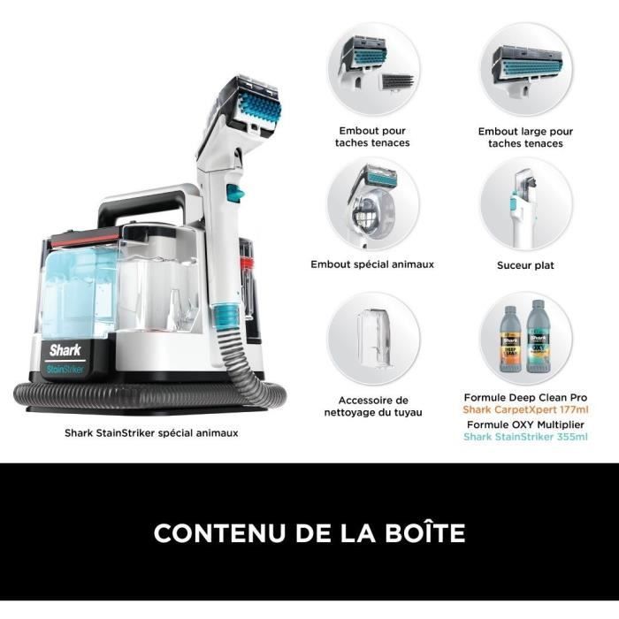 SHARK StainStriker PX200EUT - Rimuove le macchie, pulisce e aspira - Raggio d'azione di 5,7 metri - Compatto e portatile