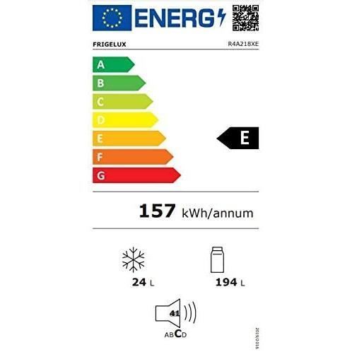 Frigélux R4A218XE combikoelkast - FRIGELUX - 218 L - E - Roestvrij staal - Statisch