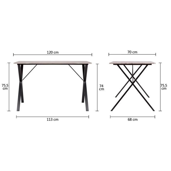 Conjunto de 1 mesa con 4 sillas - MDF y metal - COUNTRY