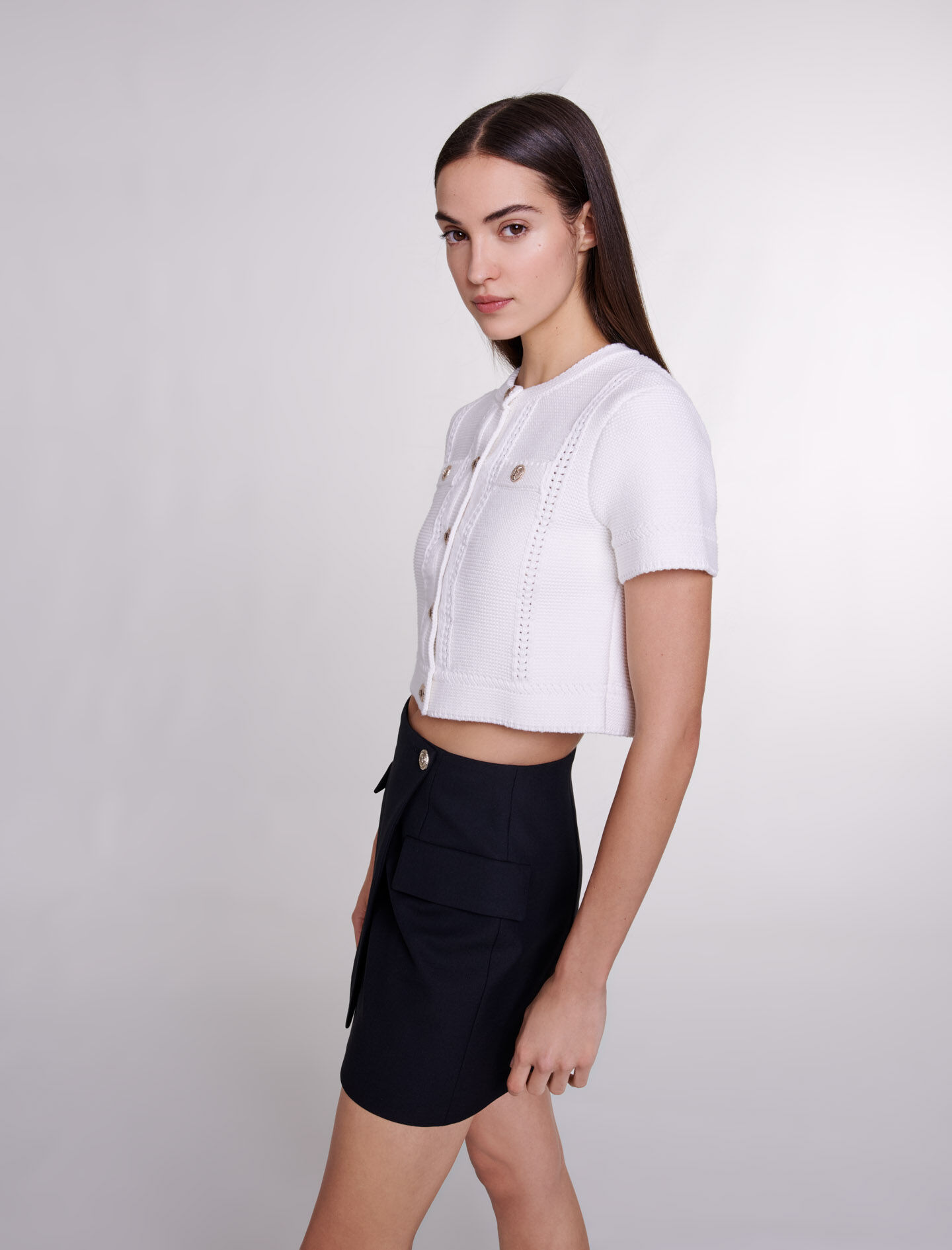 Asymmetrische gelaagde rok - Zwart