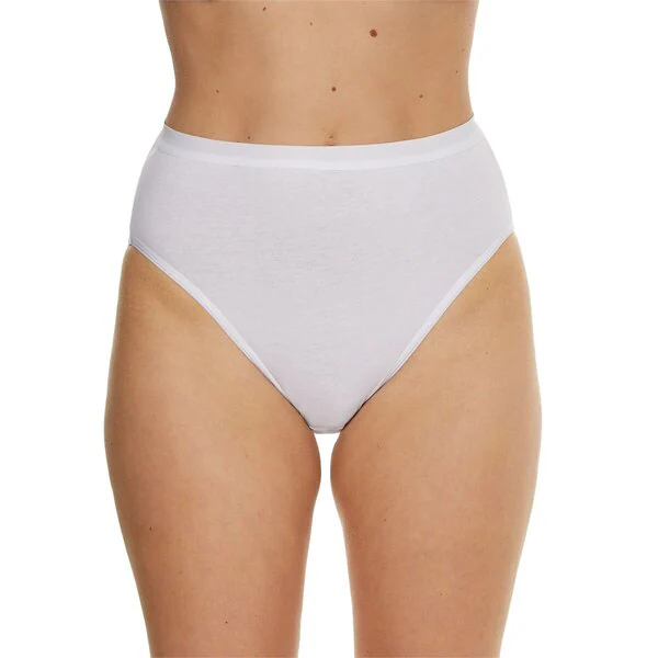 Culottes montantes en coton stretch Kruidvat pour femmes, blanches, taille M, lot de 2