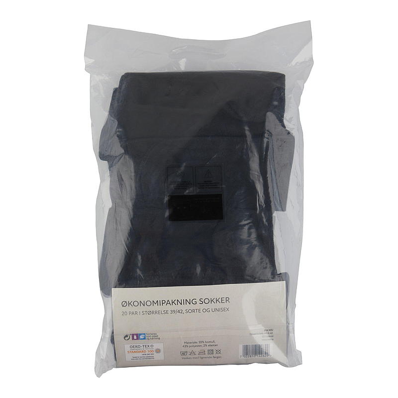 Time 2 Change strumpor, 20-pack, storlek 39/42-43/46, svarta