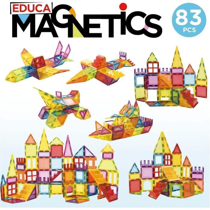 Educational game - EDUCA Magnetics - 3D magnetic construction set with 83 pieces for children aged 3 and up