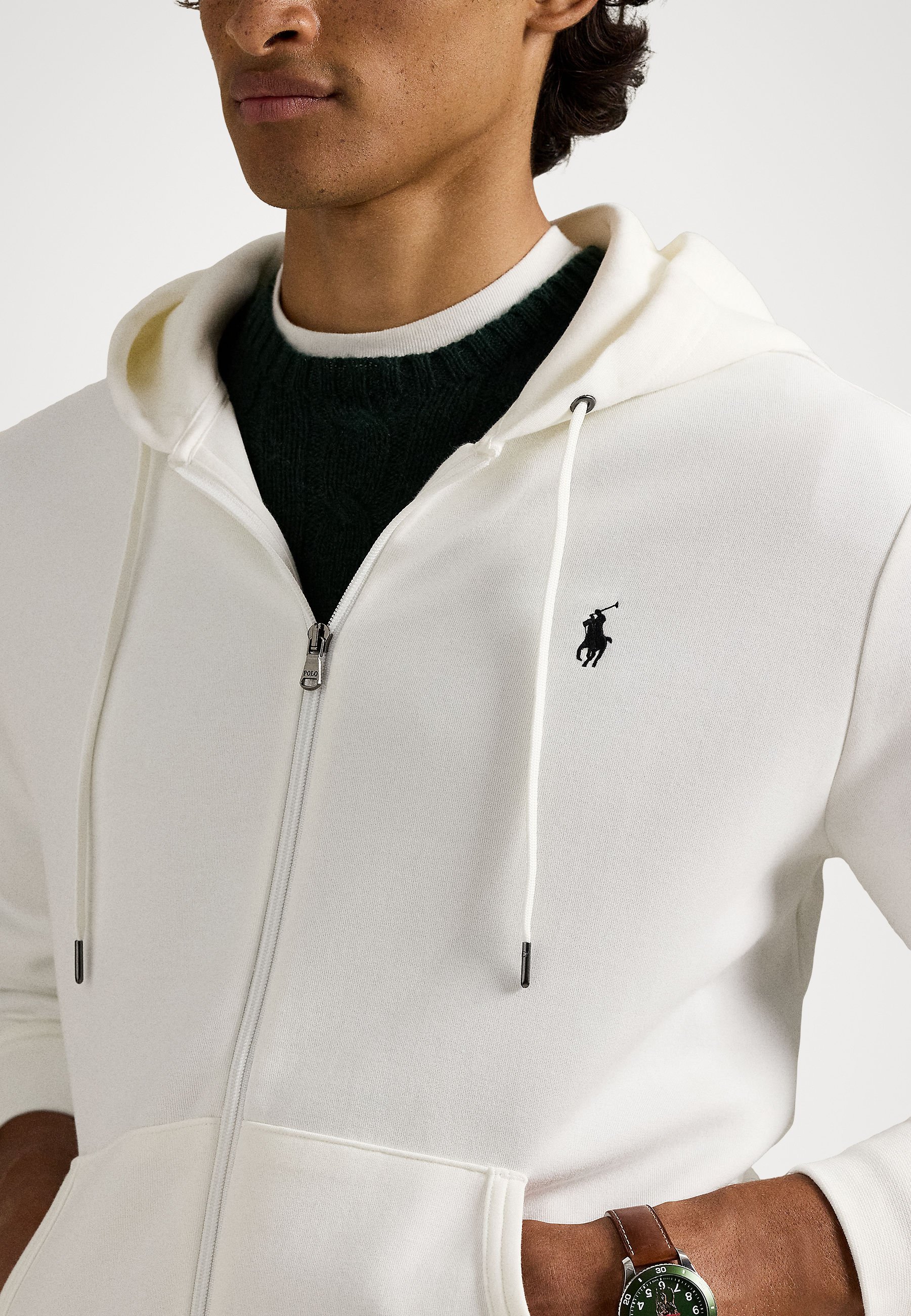 Polo Ralph Lauren FULL ZIP HOODIE - Bluza z zamkiem błyskawicznym - biała