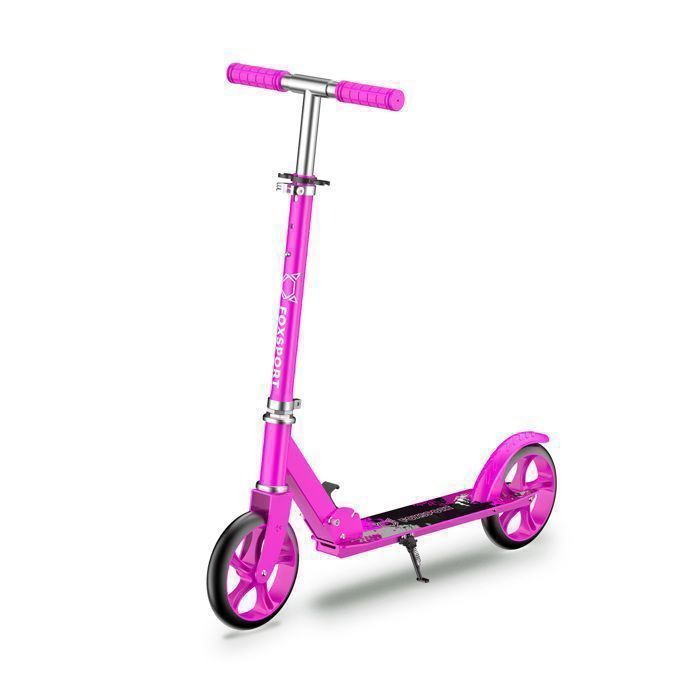 Trottinette ad et adulte  - FOXSPORT - Pliable - Chargée jusqu'à 100KG - Guidon réglable de 3 Niveaux - Roues PU 200mm