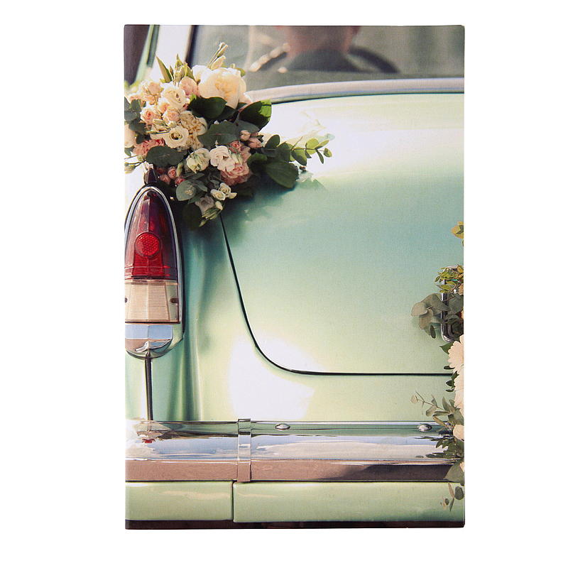 Tarjeta de recién casados, coche