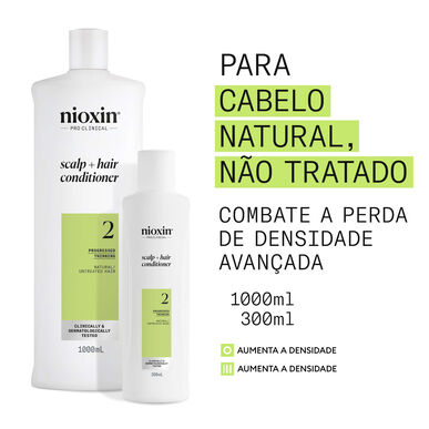 Nioxin Professionals Conditioner Scalp 2 Natural Untreated Hair Conditioner pro objem přirozených vlasů 1000 ml 1000 ml