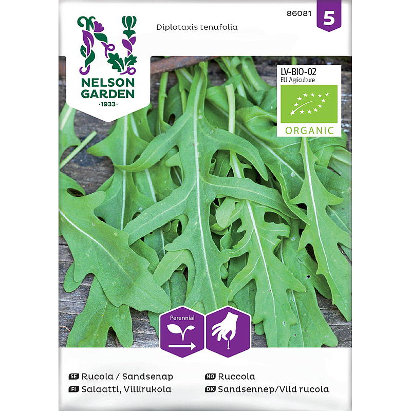 Nelson Garden Seeds Sand Senap Rucola-Typ, ekologisk