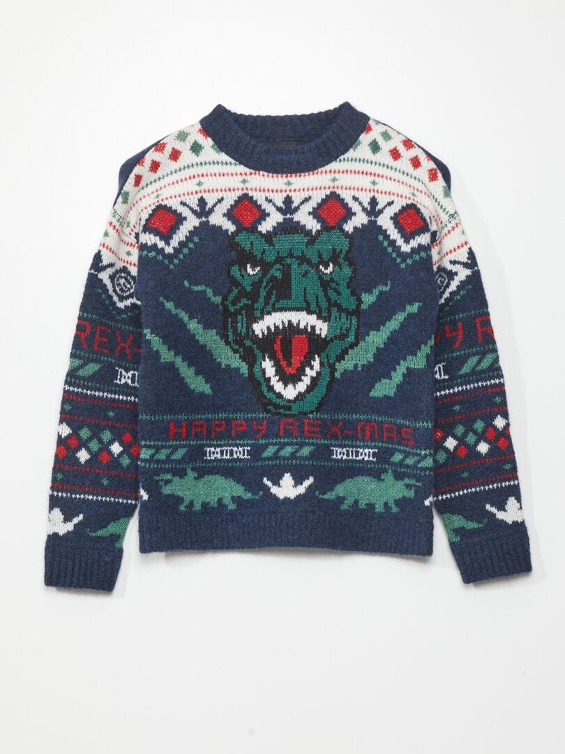 Suéter de Natal Jurassic Park - AZUL