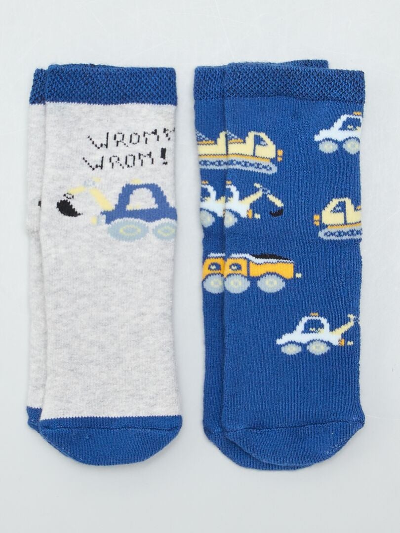 Juego de 2 pares de calcetines antideslizantes - AZUL