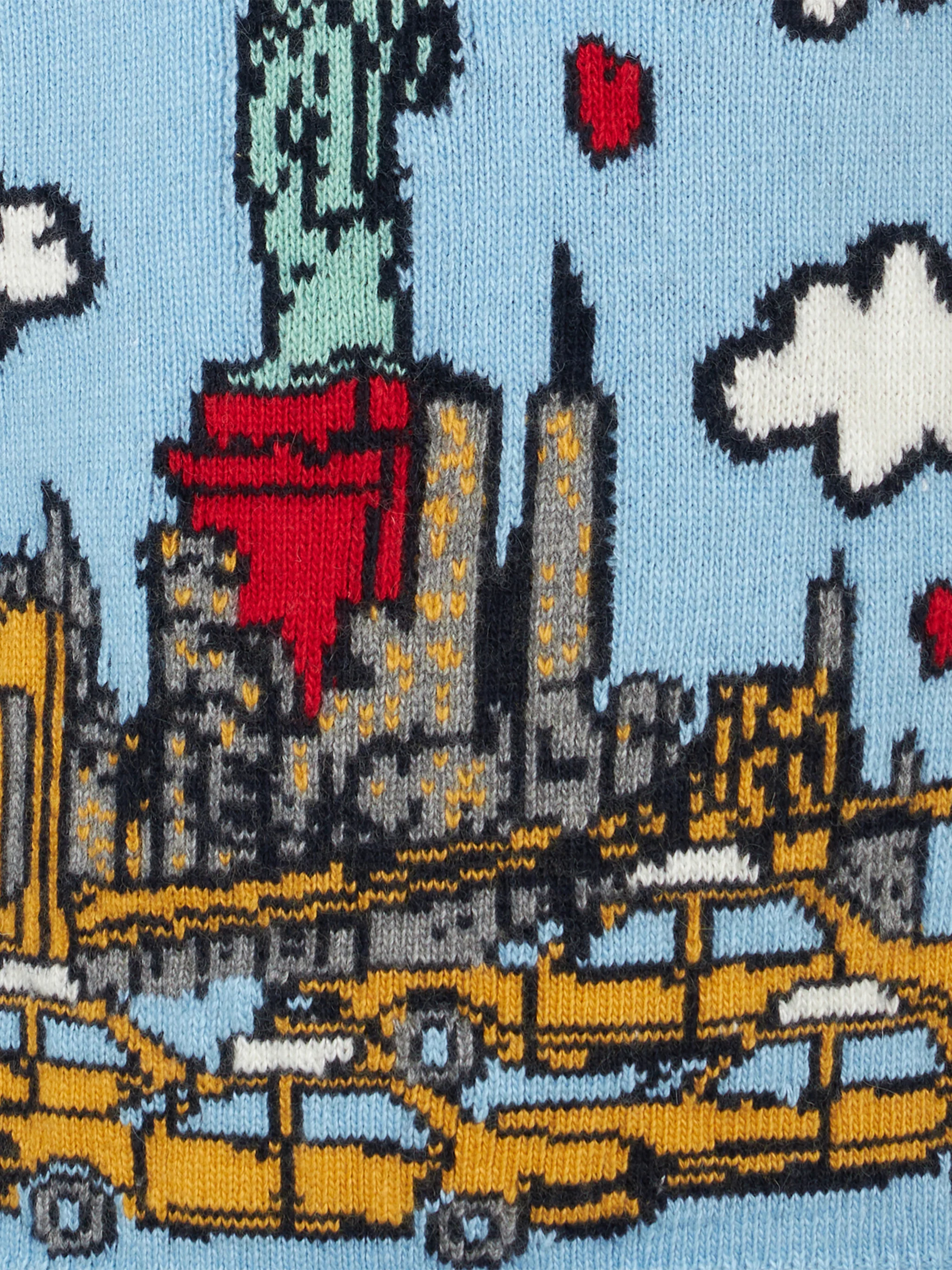Pigernes sweater med New York-print og jacquard-motiv