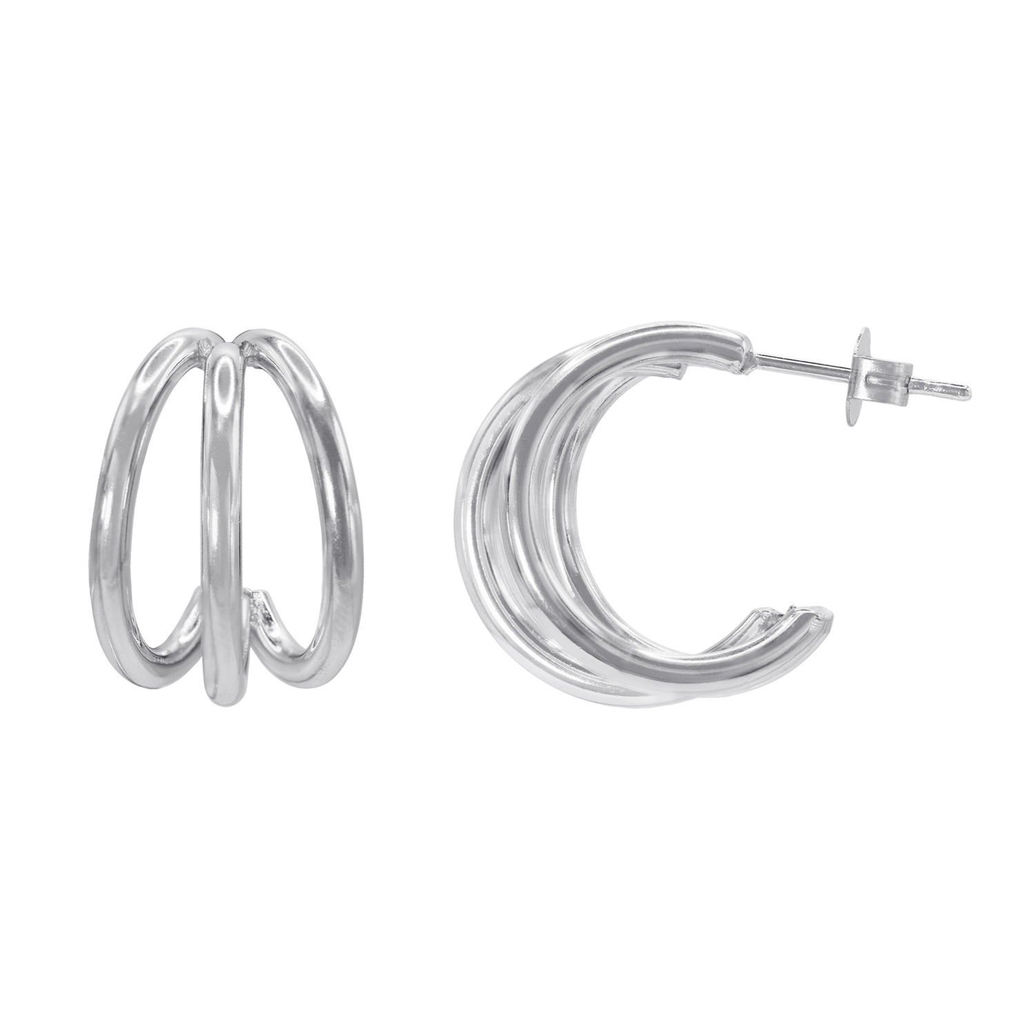 Heideman Boucles d'oreille Ovidi couleur argentée polie