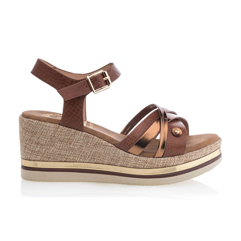 Sandalias marrones para mujer / Zapatos de punta abierta
