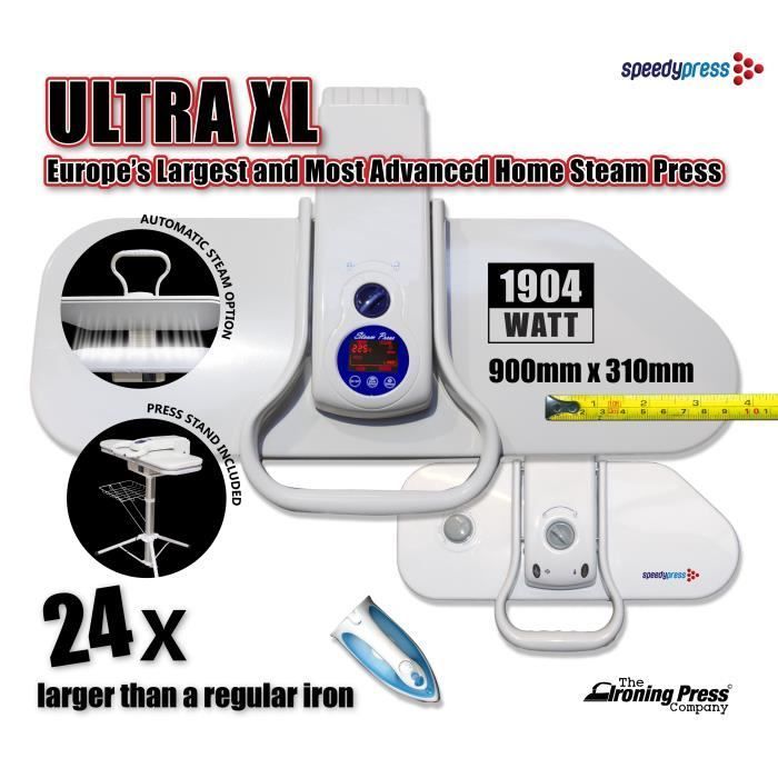 Ultra XL Steam Ironing Press with Stand - 90x31cm; 2200w (+ Cover and PVC Foam 45.00 and Other Accessories)