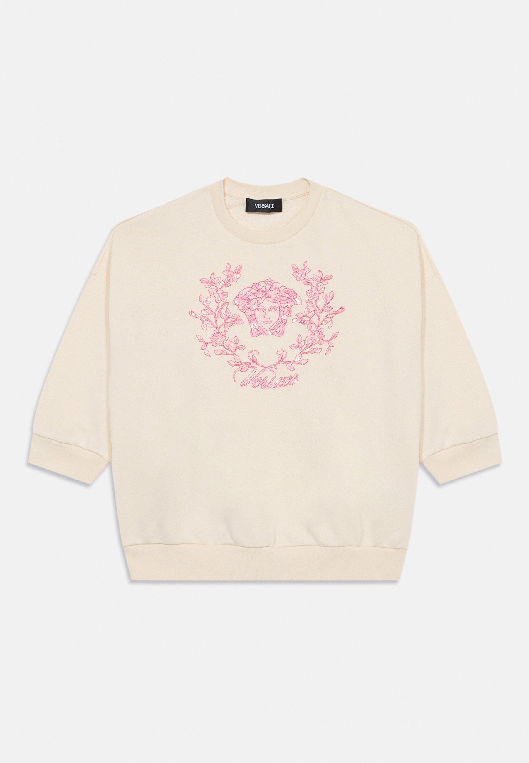 Sweat-shirt Versace brodé du blason de la Méduse - ivoire/multicolore