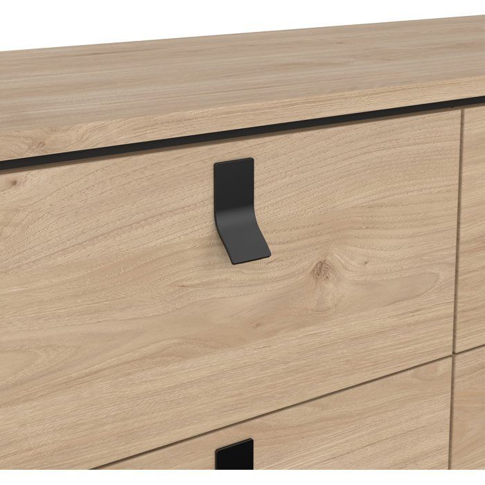 Commode RY - 6 Tiroirs - Décor Chêne - L101,8 x P40,1 x H94,8 cm