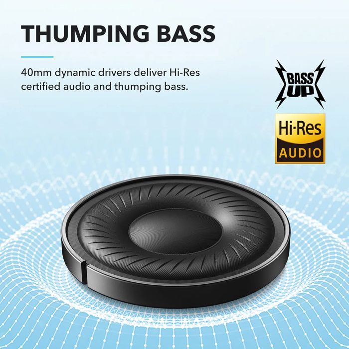 Casque Bluetooth - Anker - Q20i - Réduction de Bruit Active - 40 Heures - Hi-Res Audio