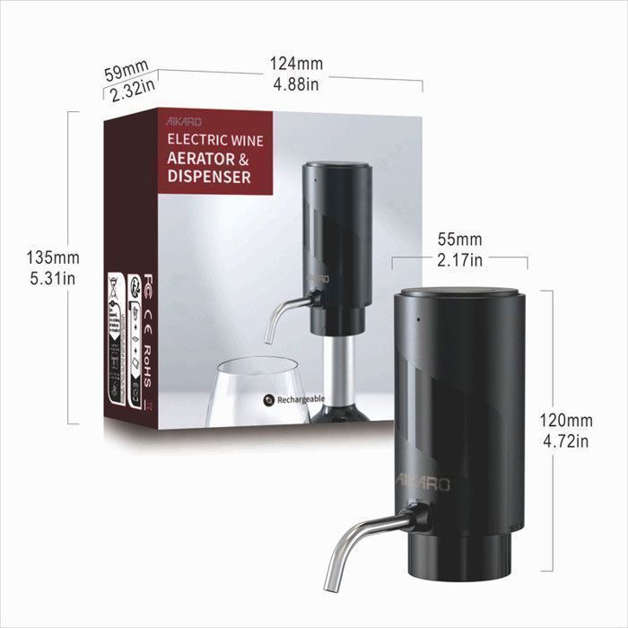 AIKARO - Aerador de Vinho Elétrico, Dosador Automático de Vinho, Recarregável