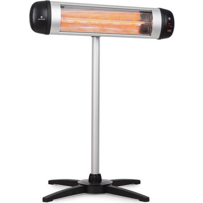 Calefactor eléctrico para patio - Blumfeldt - Calefactor infrarrojo exterior ajustable 2500/1650/850 W
