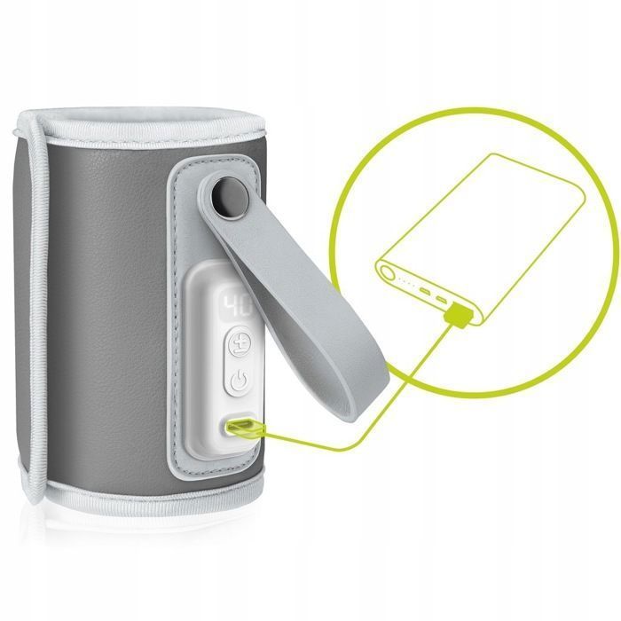 Chauffe-biberon portable LIONELO Thermup Go - USB - Température jusqu'à 24h - Sans BPA - Gris