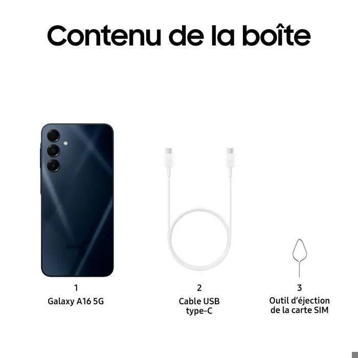 Samsung Galaxy A16 5G Smartphone 128Go Bleu nuit Single SIM - Version US (États-Unis)