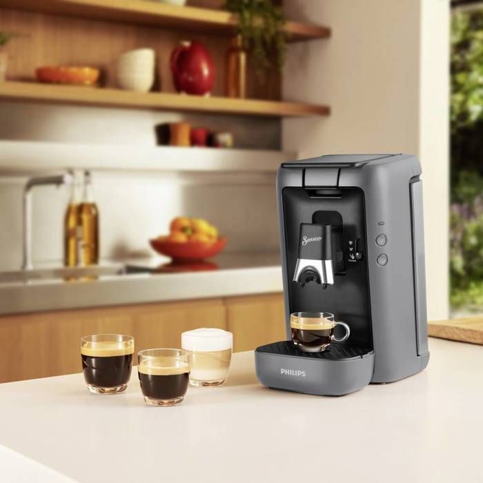 Machine à café à dosettes - SENSEO® - CSA260/50 - Gris - Design moderne - Réservoir d'eau amovible