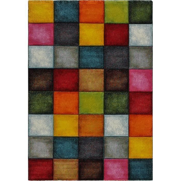 Tapis de Salon à Poils Courts - THE CARPET - Belis - Multicolore - 120x170 cm - Rectangulaire