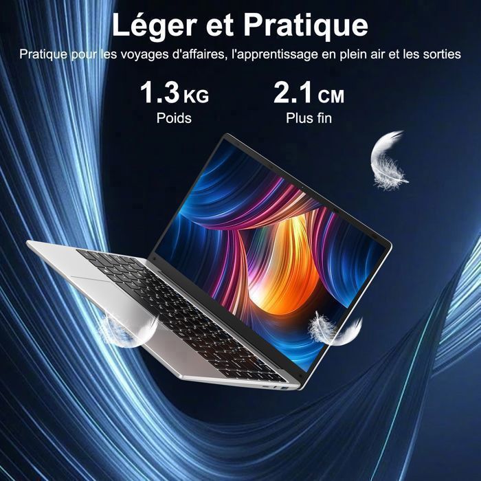Notebook - Windows 11 - Tela de 14 polegadas - Resolução FHD 1080p - 6GB de RAM + 256GB de armazenamento SSD - Expansível até 1TB - Wi-Fi 2.4G + 5G - Cor: Prata
