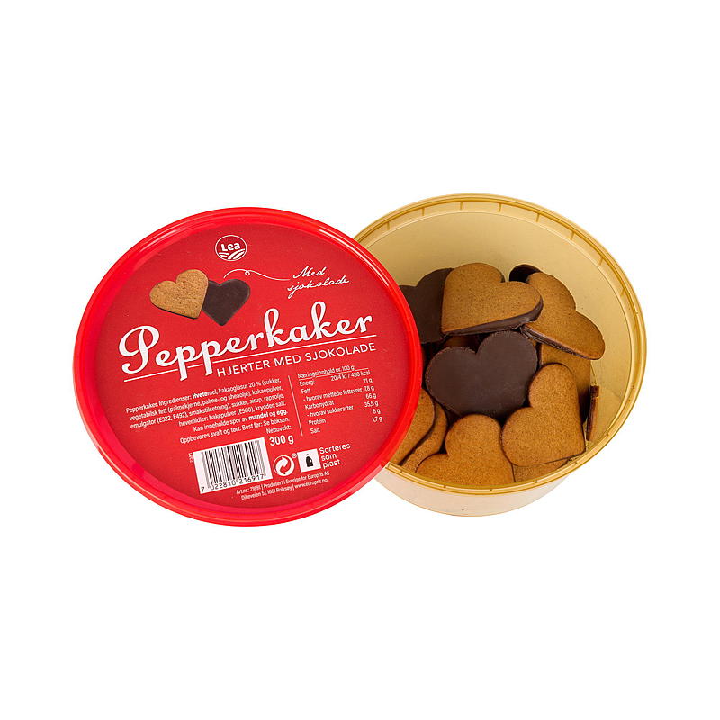 Corazones de pan de jengibre Lea con chocolate 300 g