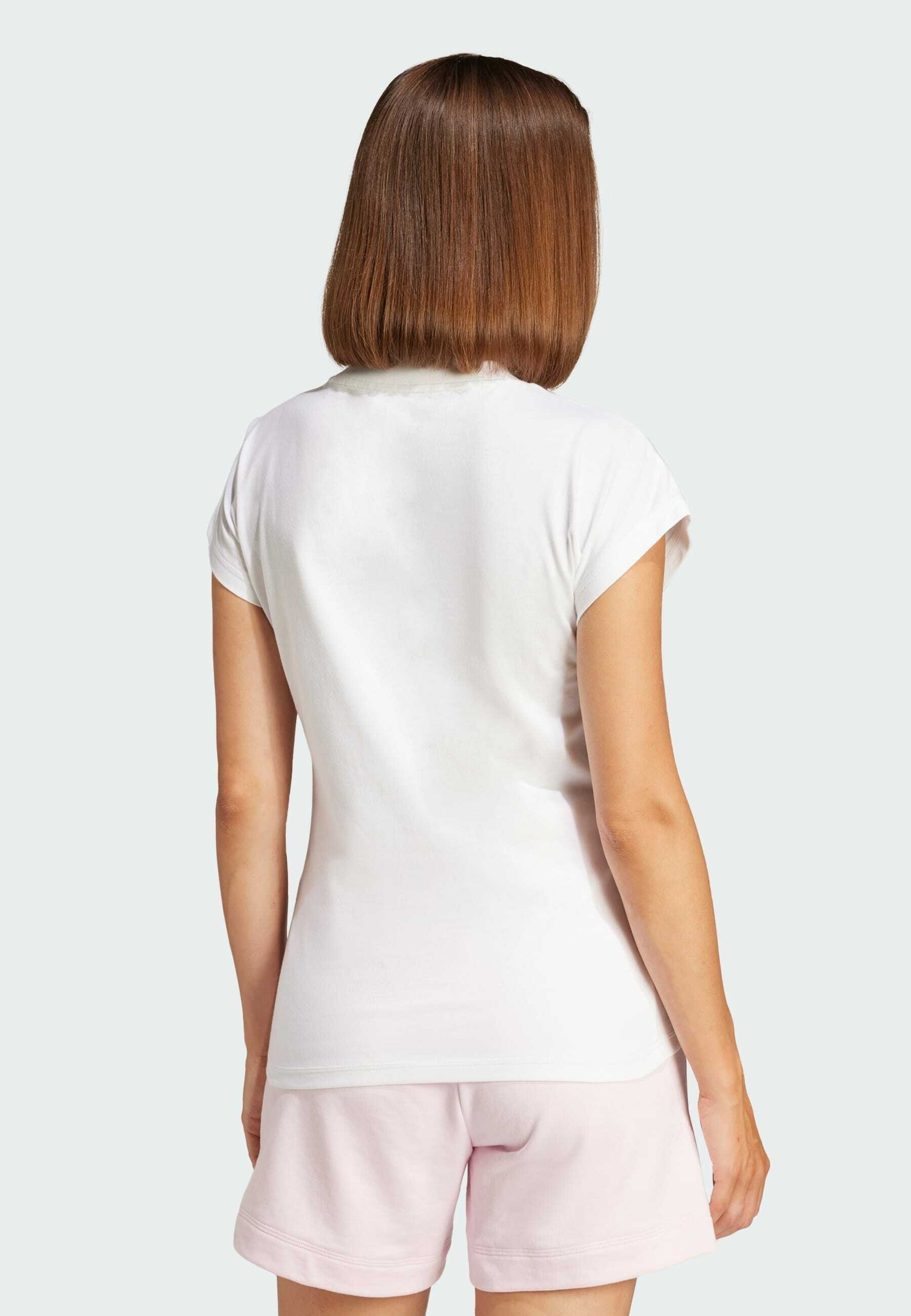 adidas Sportswear ESSENTIALS LINEAR - Koszulka basic - biały czarny