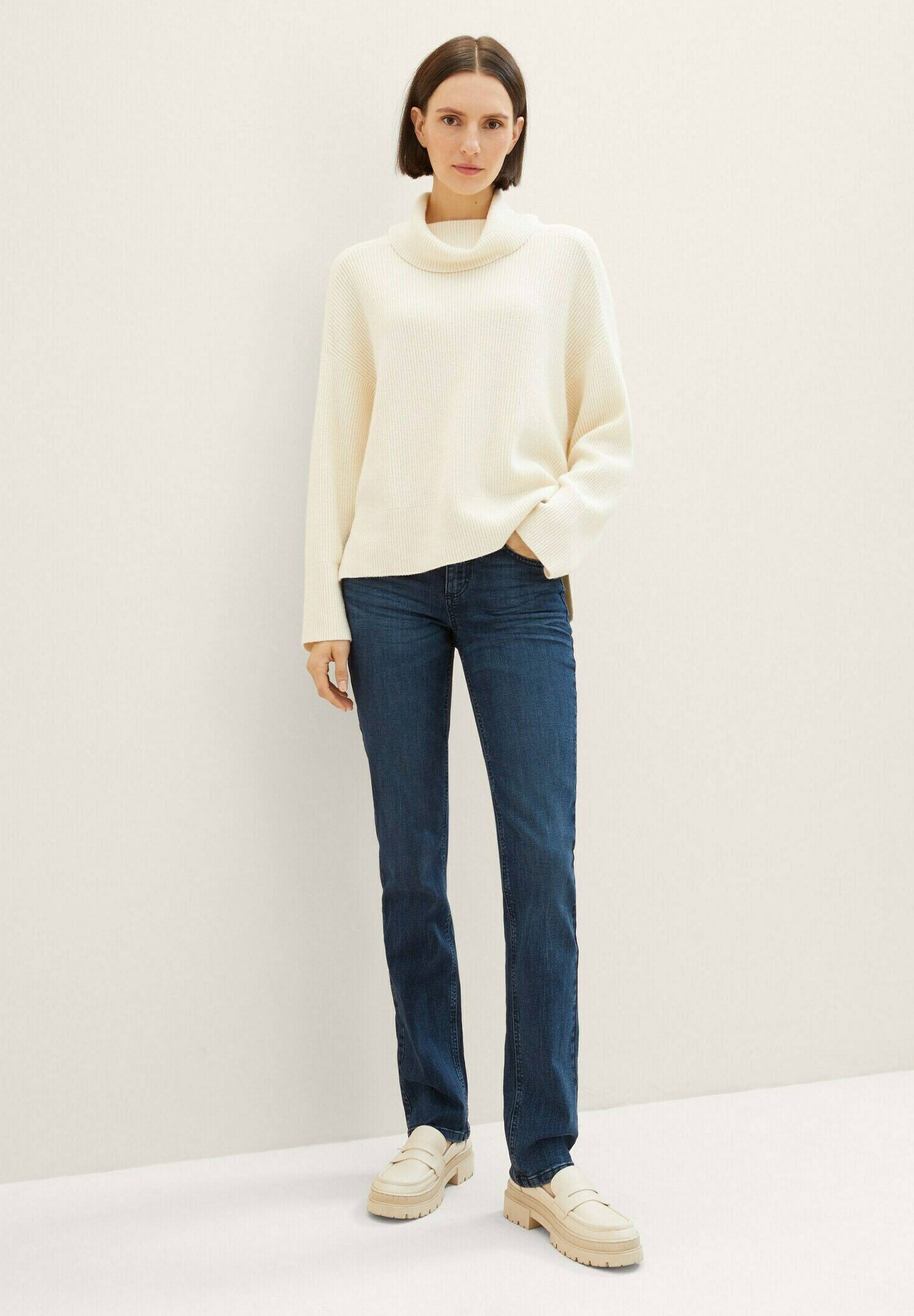 TOM TAILOR TTALEXA Reta - Calça jeans de perna reta - lavagem escura em denim