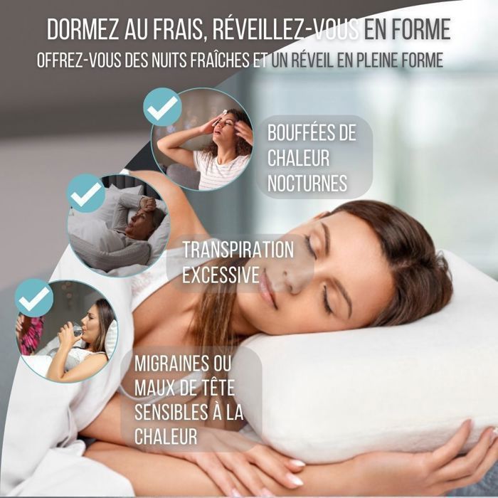 Ergonomisch kussen - INPHYSIO - Gel Comfort - 60x40x13 cm - Traagschuim - Koelende gel