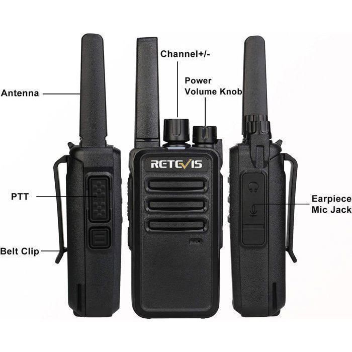 Walkie Talkie Retevis RT668 con auriculares, PMR446 sin licencia, silenciador VOX, 16 canales CTCSS/DCS TOT Scan, para escuelas y hoteles (10 unidades)