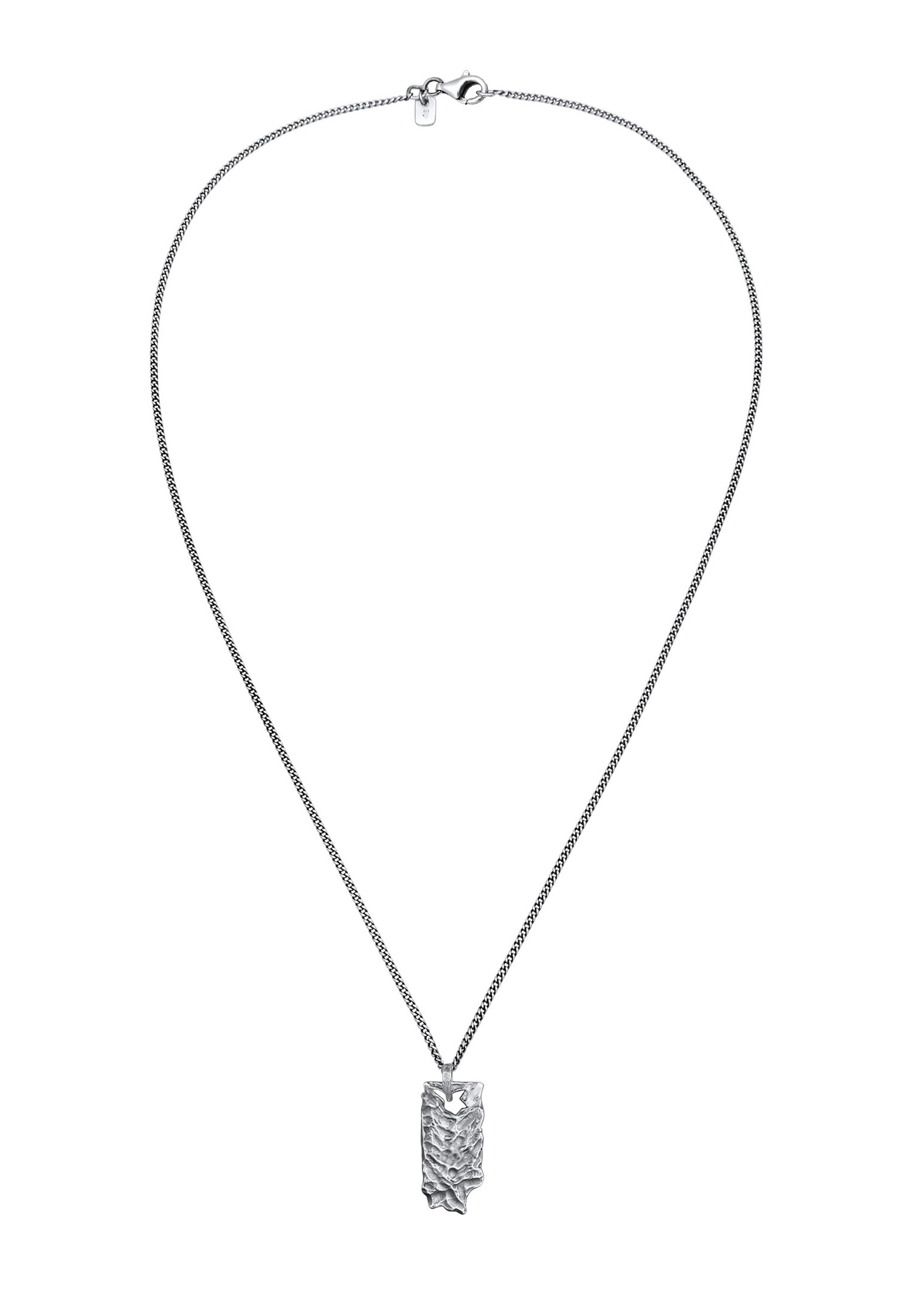 KUZZOI Hommes Pendentif Rectangle Organique en Argent Sterling 925