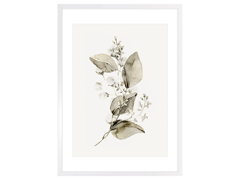 Obraz w ramie Delicate Watercolor Leaf No.1 53x73 cm