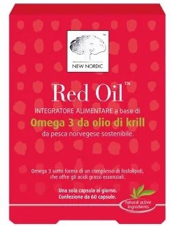 Suplemento alimentar de óleo de krill vermelho NEW NORDIC, 60 cápsulas, para saúde cardiovascular.