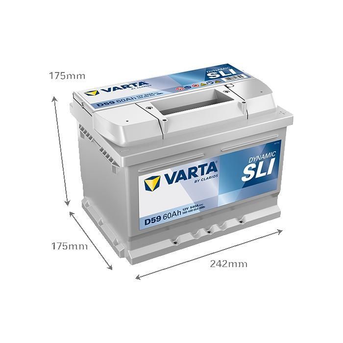 Batería de arranque Varta Blue Dynamic L2B D59 de 12 V y 60 Ah / 540 A