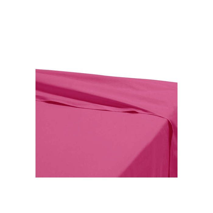 Sábana plana - 180 x 290 cm - 100 % algodón - 57 hilos/cm² - Francia - Fucsia