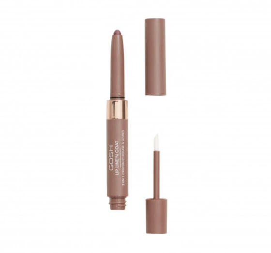 Gosh Lip Line’n Coat zestaw konturówka do ust   matowy top 002 Burnt Cinnamon 2 ml