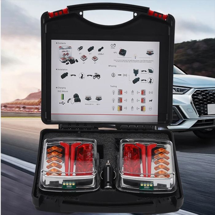 Luces LED inalámbricas para remolques, luces LED magnéticas recargables, impermeables, instalación sin herramientas para remolques agrícolas.