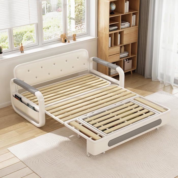 Slaapbank met bedfunctie en opbergruimte, slaapbank voor kleine ruimtes en woonkamers, 128 cm