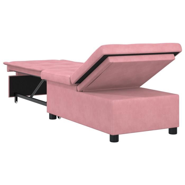 558085& 3-in-1 vuodesohva, vuosohva, muunnettava, pinkki sametti