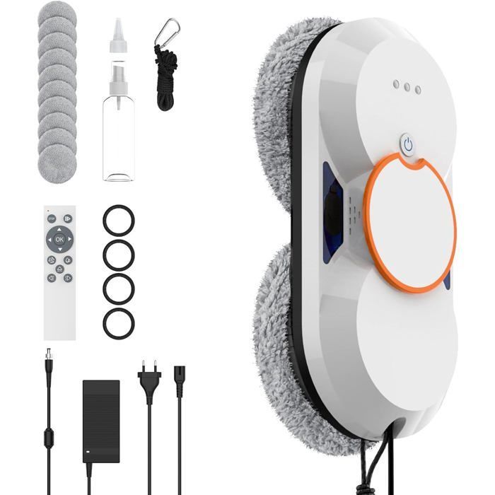 Robot limpiacristales inteligente con pulverización automática, 3800 Pa, sistema de seguridad anticaída, 3 modos de limpieza y control mediante aplicación.