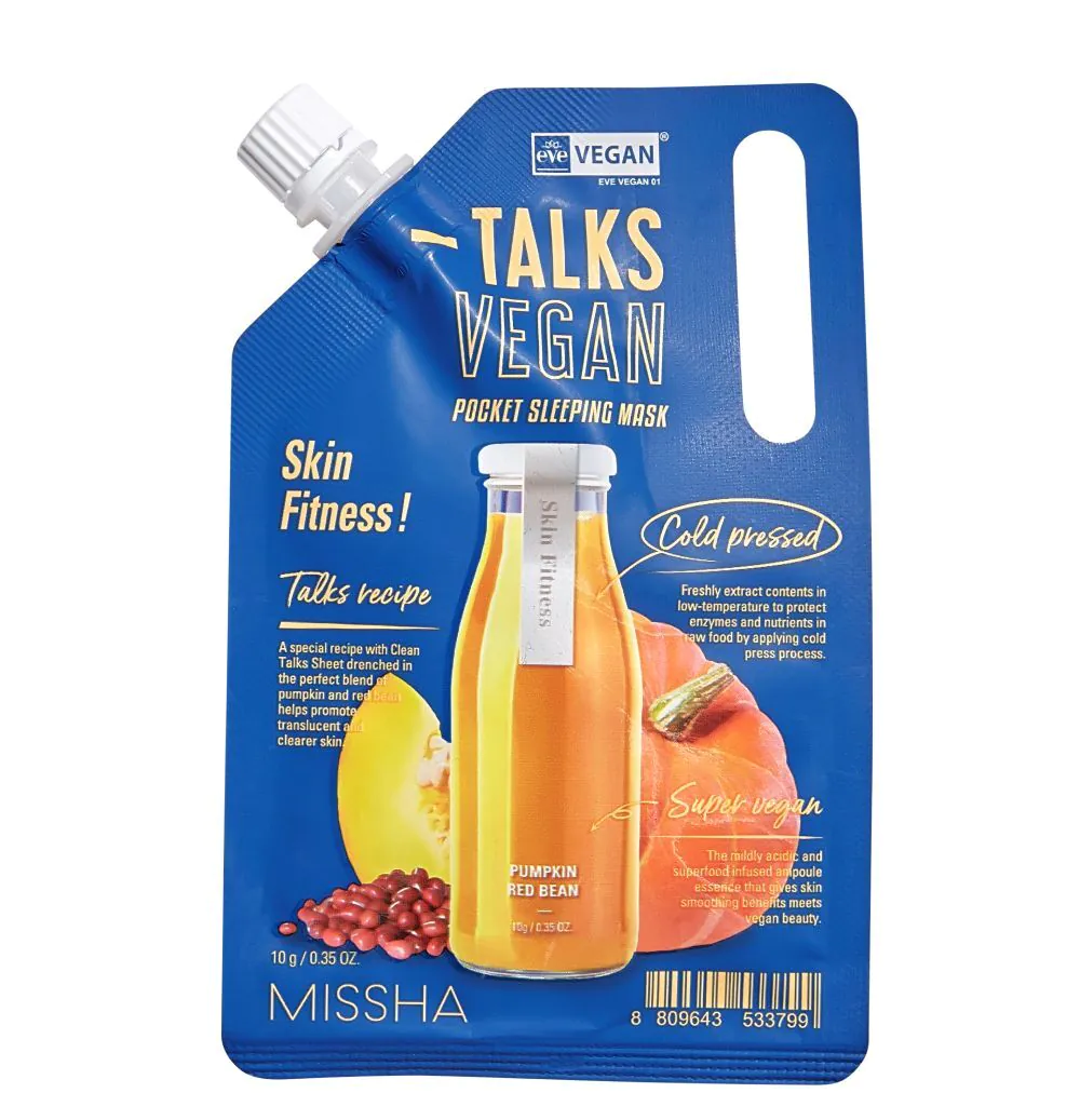 Missha Talks Vegan Squeeze Pocket Maska na noc, Skin Fitness